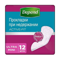 DEPEND ПРОКЛАДКИ ДЛЯ ЖЕНЩИН ВПИТЫВАЮЩИЕ ACTIVE FIT ULTRA MINI N12
