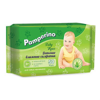 Салфетки влажные Рamperino с Алое Вера (детские) клапан 50 шт [М]
