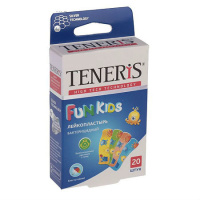 Пластырь Тенерис/teneris fun kids бактерицидный 56х19мм N20 полимер с рисунком