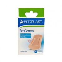 ECOPLAST ПЛАСТЫРЬ МЕДИЦИНСКИЙ ТКАНЫЙ (НАБОР) ECOCOTTON 72Х38ММ N10