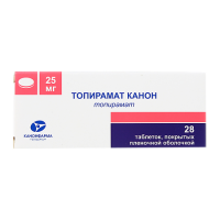 ТОПИРАМАТ КАНОН 25 МГ N28 ТАБЛ П/ПЛЕН/ОБОЛОЧ