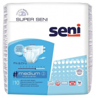 SENI SUPER ПОДГУЗНИКИ ДЛЯ ВЗРОСЛЫХ РАЗМЕР MEDIUM ОБХВАТ ТАЛИИ 75-110 N10