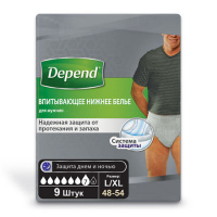 DEPEND ВПИТЫВАЮЩЕЕ НИЖНЕЕ БЕЛЬЕ ДЛЯ МУЖЧИН L/XL N9