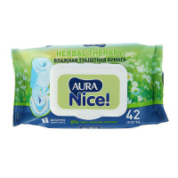 AURA БУМАГА ТУАЛЕТНАЯ ВЛАЖНАЯ РОМАШКА N42