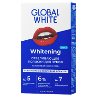 GLOBAL WHITE ПОЛОСКИ ОТБЕЛИВАЮЩИЕ ДЛЯ ЗУБОВ АКТИВНЫЙ КИСЛОРОД N7 ПАР