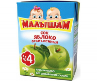 МАЛЫШАМ СОК ЯБЛОЧНЫЙ ОСВЕТЛЕННЫЙ 200МЛ