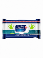 AURA ANTIBACTERIAL DERMA PROTECT ВЛАЖНЫЕ САЛФЕТКИ АНТИБАКТЕРИАЛЬНЫЕ РОМАШКА 72ШТ С КРЫШКОЙ КОЖНЫЙ АНТИСЕПТИК