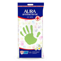 AURA ANTIBACTERIAL DERMA PROTECT САЛФЕТКИ ВЛАЖНЫЕ ОЧИЩАЮЩИЕ АНТИБАКТЕРИАЛЬНЫЕ РОМАШКА N20
