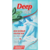 FLORESAN DEEP DEPIL ВОСКОВЫЕ ПОЛОСКИ ДЛЯ ДЕПИЛЯЦИИ <UNISEX> С МЯТОЙ N20
