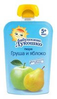 БАБУШКИНО ЛУКОШКО ПЮРЕ ИЗ ГРУШ И ЯБЛОК ФРУКТОВОЕ ГОМОГЕНИЗИРОВАННОЕ СТЕРИЛИЗОВАННОЕ ДЛЯ ПИТАНИЯ ДЕТЕЙ РАННЕГО
