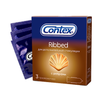 Контекс Презервативы Ribbed с ребрами х3