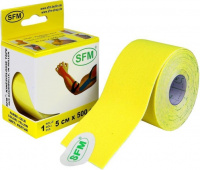 ЛЕНТА КИНЕЗИОЛОГИЧЕСКАЯ SFM-PLASTER НА ХЛОПКОВОЙ ОСНОВЕ В РУЛОНЕ 5Х500СМ N1/ЖЕЛТЫЙ/КИНЕЗИО ТЕЙП