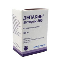 Депакин энтерик 300 таб. п.о кш/раств 300мг N100