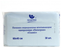 ПЕЛИГРИН CLASSIC ПЕЛЕНКИ ВПИТЫВАЮЩИЕ ОДНОРАЗОВЫЕ 40Х60 N30