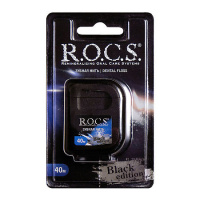 ROCS ЗУБНАЯ НИТЬ РАСШИРЯЮЩАЯСЯ BLACK EDITION 40М