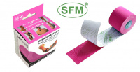 ЛЕНТА КИНЕЗИОЛОГИЧЕСКАЯ SFM-PLASTER Хлопок 5смх500см (розовая/диспансер)