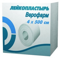 ЛЕЙКОПЛАСТЫРЬ ВЕРОФАРМ 4Х500 СМ В КАРТОННОЙ УПАКОВКЕ