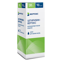 Цетиризин-Вертекс капли д/внут прим 10 мг/мл фл 20 мл х1 *