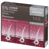Алерана спрей д/нар. прим. 5% фл. 60мл №3 в компл. с насад.