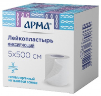 ЛЕЙКОПЛАСТЫРЬ ФИКСИРУЮЩИЙ АРМА БЕЛОГО ЦВЕТА 5Х500СМ