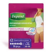 DEPEND ВПИТЫВАЮЩЕЕ НИЖНЕЕ БЕЛЬЕ ДЛЯ ЖЕНЩИН L/XL N9