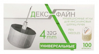 ИГЛЫ DEXFINE УНИВЕРСАЛЬНЫЕ ИНЪЕКЦИОННЫЕ ОДНОРАЗОВЫЕ ДЛЯ ИНСУЛИНОВЫХ ШПРИЦ-РУЧЕК 32G 0,23Х4ММ N100