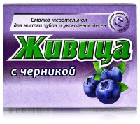 ЖИВИЦА СМОЛКА ЖЕВАТЕЛЬНАЯ ИЗ СМОЛЫ ЛИСТВЕННИЦЫ N5/С ЧЕРНИКОЙ