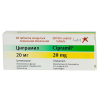 ЦИПРАМИЛ 20 МГ N28 ТАБЛ П/ПЛЕН/ОБОЛОЧ