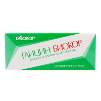 ГЛИЦИН БИОКОР С ВИТАМИНАМИ В1 И В6 N60 ТАБЛ МАССОЙ 0,18Г