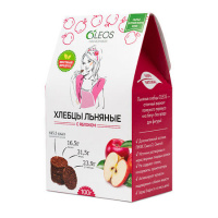 OLEOS ХЛЕБЦЫ ЛЬНЯНЫЕ С ЯБЛОКОМ 100,0