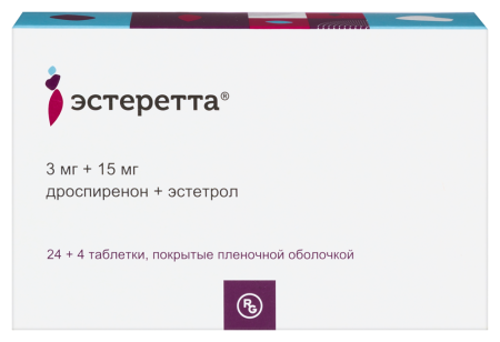 Эстеретта таб. п.п.о. 3мг+15мг N28