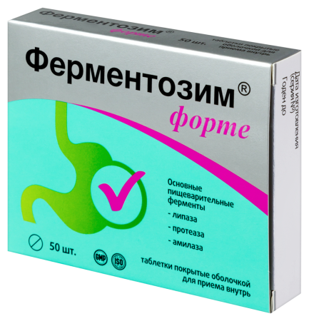ФЕРМЕНТОЗИМ ФОРТЕ N50 ТАБЛ ПО 170МГ
