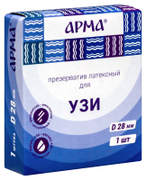 ПРЕЗЕРВАТИВ ЛАТЕКСНЫЙ ДЛЯ УЗИ АРМА D 28ММ N1