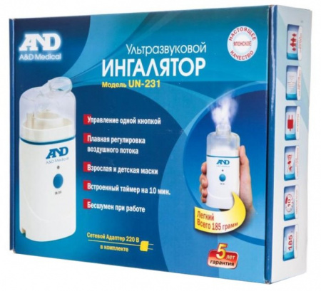 ИНГАЛЯТОР АНД UN-231 у/звук (с адаптером) #