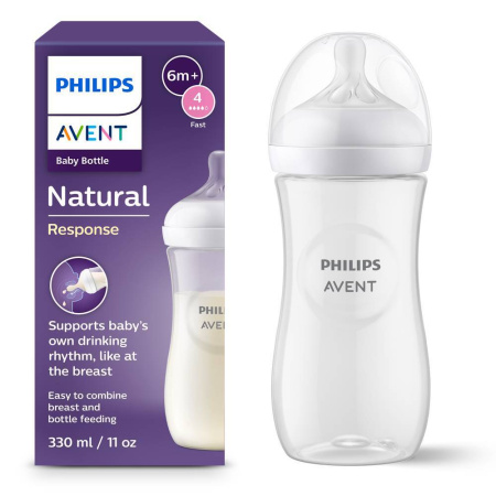 AVENT БУТЫЛОЧКА ДЛЯ КОРМЛЕНИЯ 330МЛ/NATURAL RESPONSE/SCY906/01 (SCF036/17) /АКЦИЯ за 1 шт./