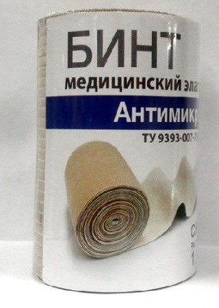 БИНТ МЕДИЦИНСКИЙ ЭЛАСТИЧНЫЙ АНТИМИКРОБНЫЙ 3МХ8СМ