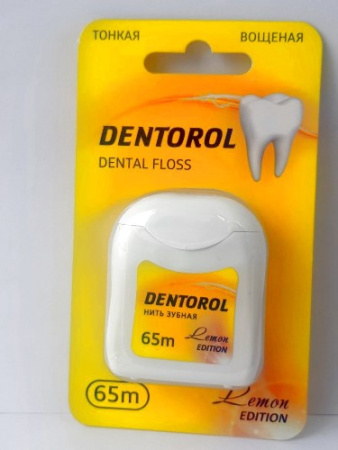 DENTOROL ЗУБНАЯ НИТЬ ЛИМОН 65М