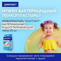 Пластырь бактерицидный Унипласт влагостойкий 1,9х7,2см N20 (плен)