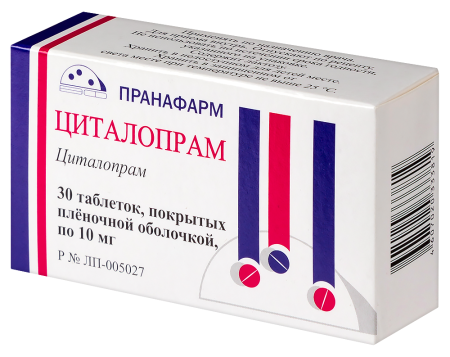 ЦИТАЛОПРАМ 10 МГ N30 ТАБЛ П/ПЛЕН/ОБОЛОЧ /ПРАНАФАРМ/