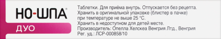 НО-ШПА ДУО 40 МГ + 500 МГ N12 ТАБЛ
