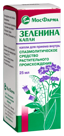 Зеленина капли д/пр. внут. фл.-кап. 25мл