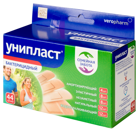 ЛЕЙКОПЛАСТЫРЬ УНИПЛАСТ БАКТЕРИЦИДНЫЙ N44 СЕМЕЙНАЯ ЗАБОТА НАБОР