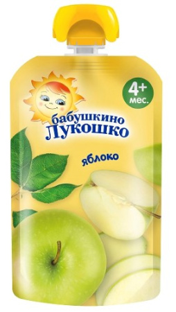 БАБУШКИНО ЛУКОШКО ПЮРЕ ИЗ ЯБЛОК ФРУКТОВОЕ ГОМОГЕНИЗИРОВАННОЕ СТЕРИЛИЗОВАННОЕ ДЛЯ ПИТАНИЯ ДЕТЕЙ РАННЕГО ВОЗРАСТ