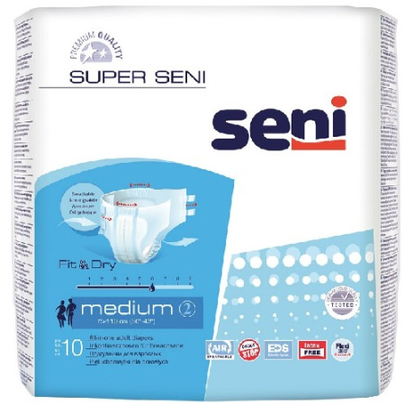 SENI SUPER ПОДГУЗНИКИ ДЛЯ ВЗРОСЛЫХ РАЗМЕР MEDIUM ОБХВАТ ТАЛИИ 75-110 N10