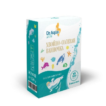 DR AQUA СОЛЬ ДЛЯ ВАНН ДЕТСКАЯ ХВОЙНО-СОЛЕВАЯ ВАННОЧКА КЕДР ПИХТА СОСНА 150,0 N3 Ф/ПАК
