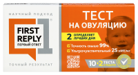 ТЕСТ ПОЛОСКА ДЛЯ ОПРЕДЕЛЕНИЯ ВРЕМЕНИ ОВУЛЯЦИИ FIRST REPLY ПЕРВЫЙ ОТВЕТ N10+2 ТЕСТА В ПОДАРОК