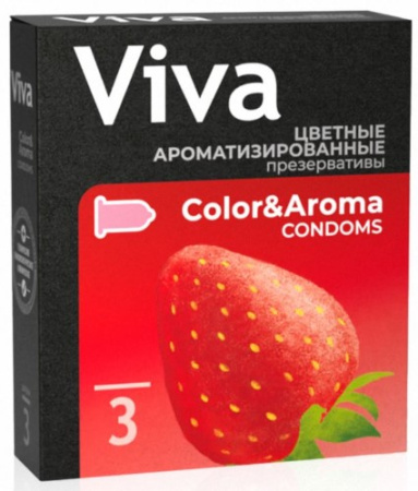 VIVA ПРЕЗЕРВАТИВ АРОМАТИЗИРОВАННЫЕ ЦВЕТНЫЕ N3