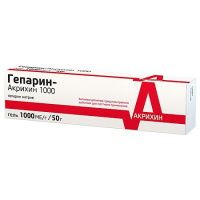 Гепарин-Акрихин 1000 гель д/наружн. прим. 1тыс.МЕ/1г 50г N1