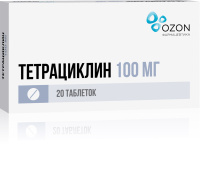 Тетрациклин табл п/о плен 100 мг х20 ^
