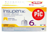ИГЛЫ INSUPEN К ШПРИЦ-РУЧКЕ 31G 1/4 0,25Х6ММ N100